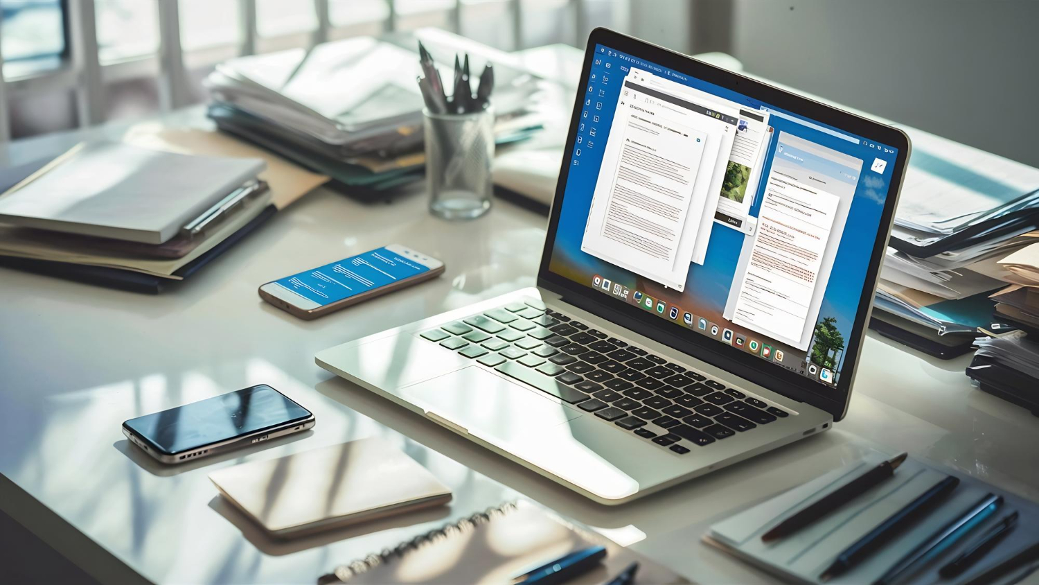 ordinateur portable sur le bureau